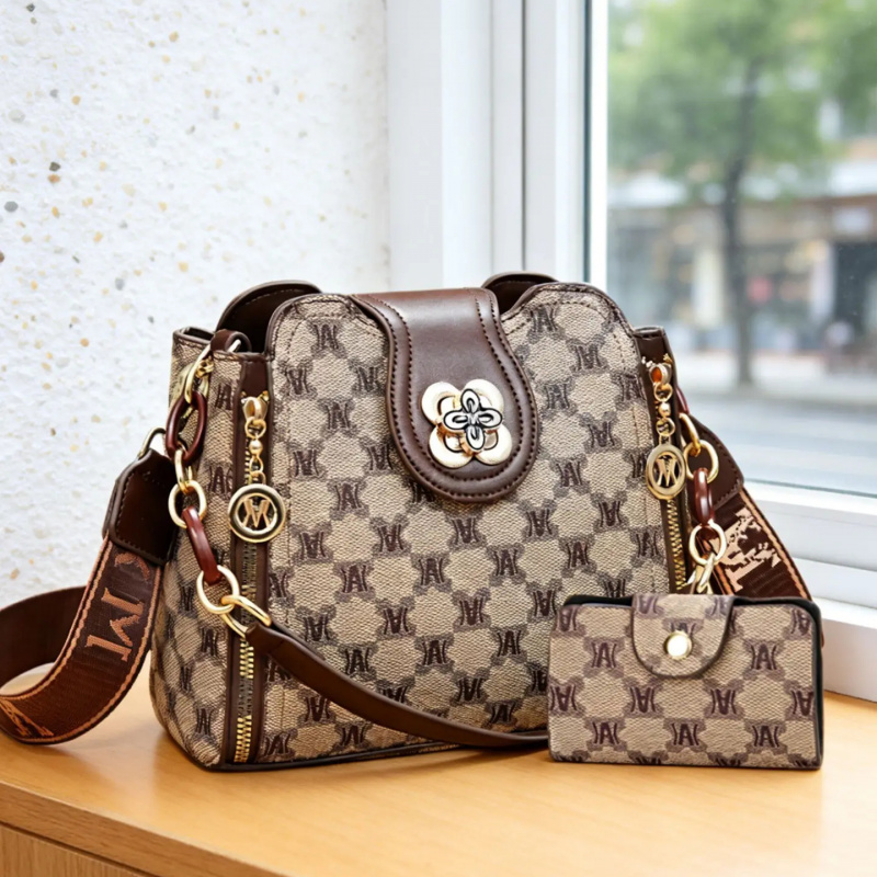 Crossbody Bag Women - vintage letter printed shoulder bag, fashionable