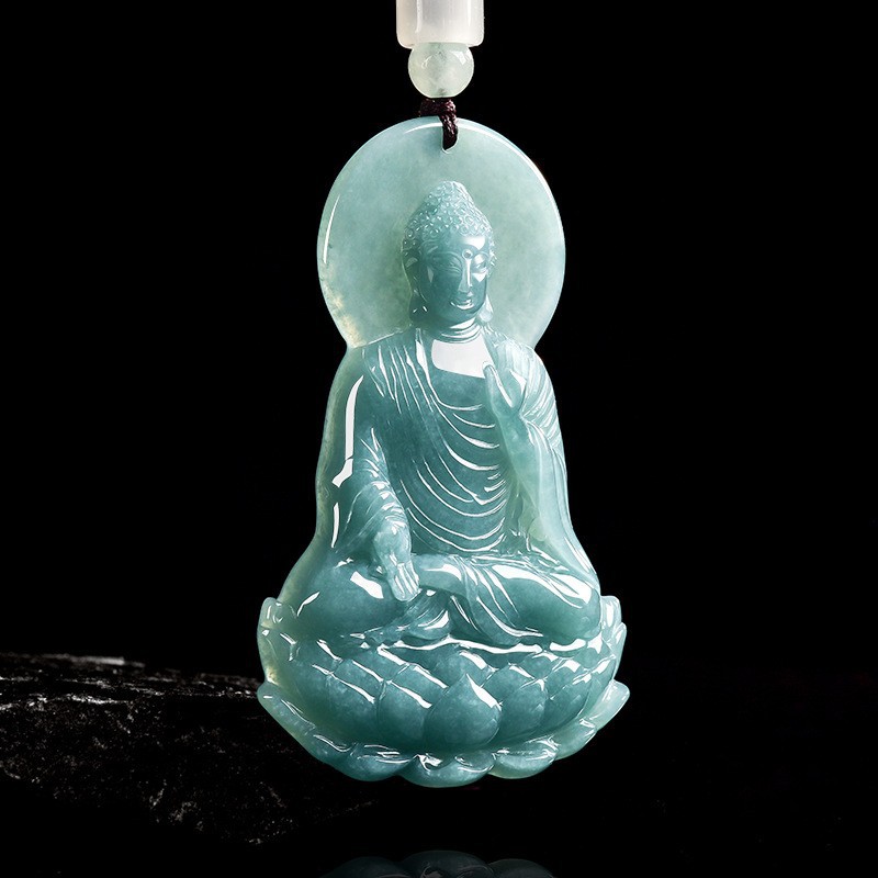 Women'S Fashion - Natural Burmese Jadeite Buddha Pendant Necklace