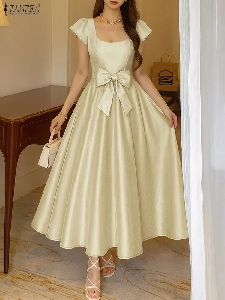 Women'S Fashion Umbrella - 2025 ZANZEA Elegant Women Satin Maxi
