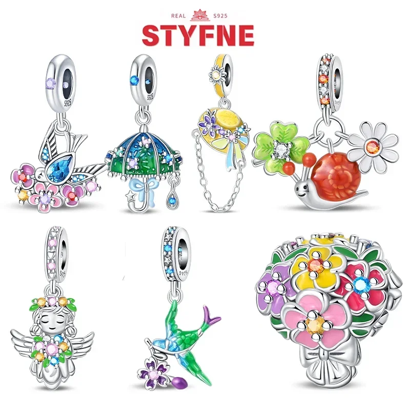 Women'S Fashion Umbrella - Silver-Plated Umbrella Charm Beads Fit Original