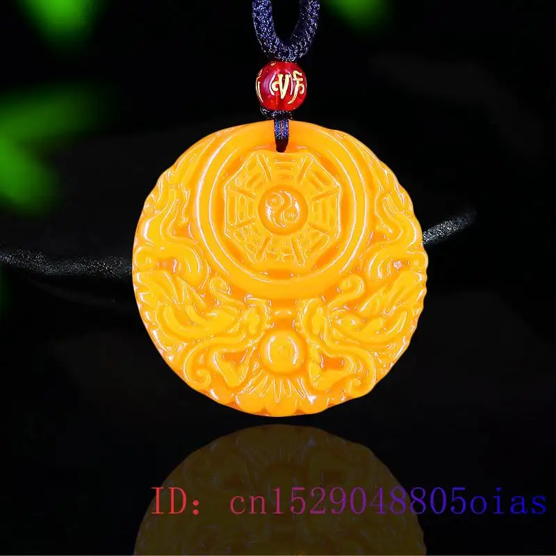 Women Fashion Jewellery - Yellow Jade Dragon Pendant Gifts Men