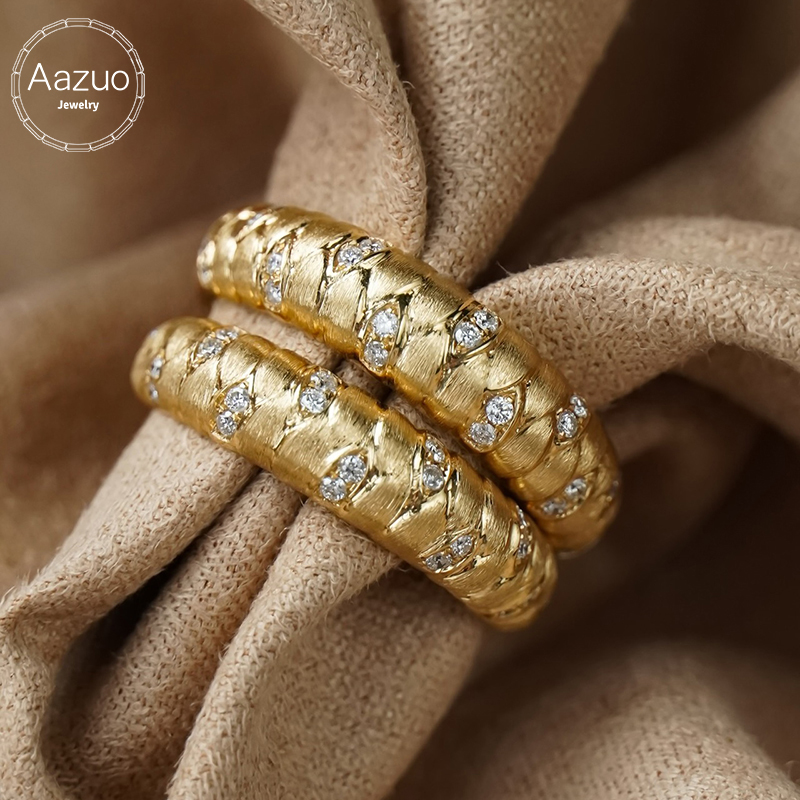 Women'S Fashion Rings Gold - Aazuo Fine Jewelry Real 18K Yellow
