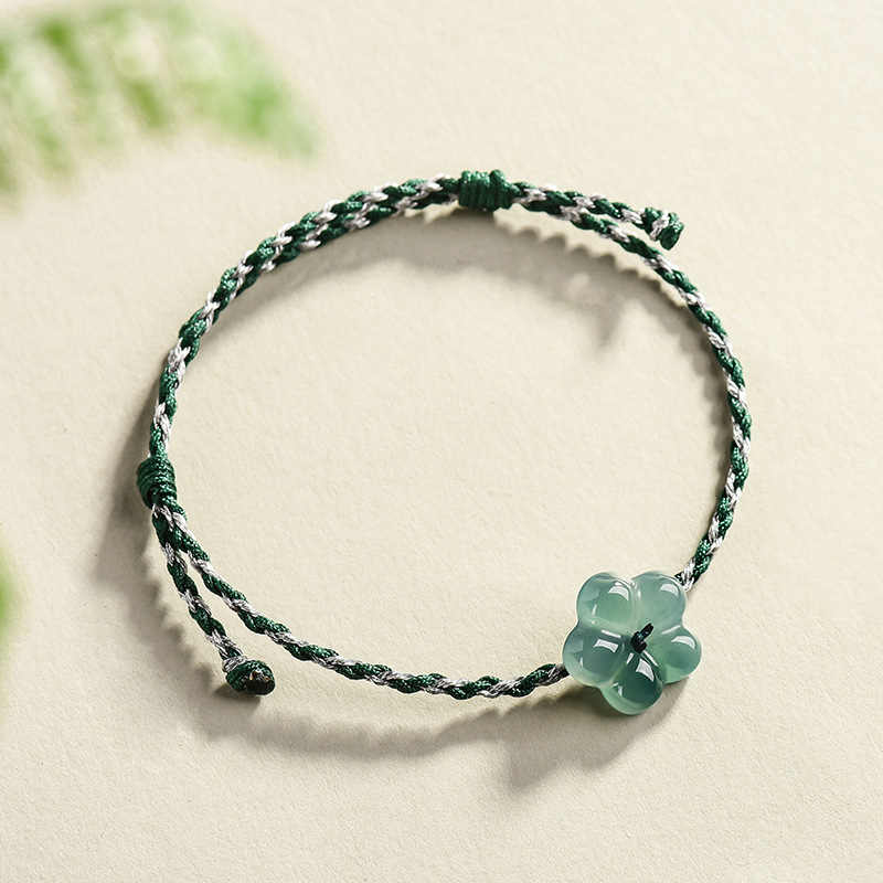 Women'S Fashion - Burmese Jadeite Flower Bracelet Natural Jade