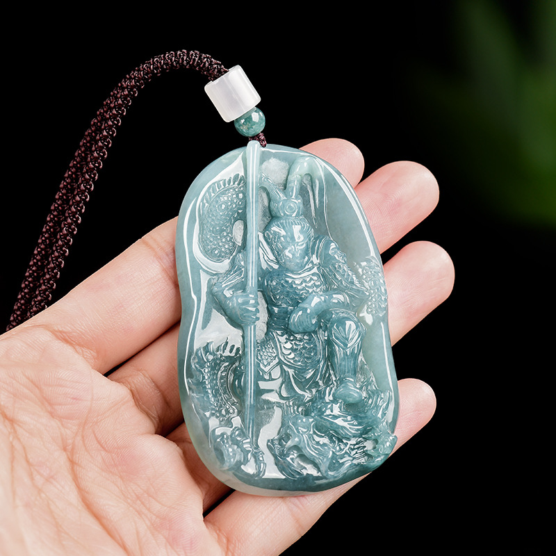 Women'S Fashion - Burmese Jadeite Monkey King Pendant Necklace