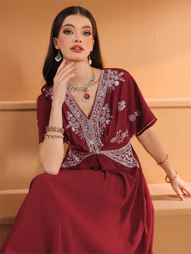 Fashion Women V-Neck Long Dres - Turkey Women Fashion ulasan dan harga