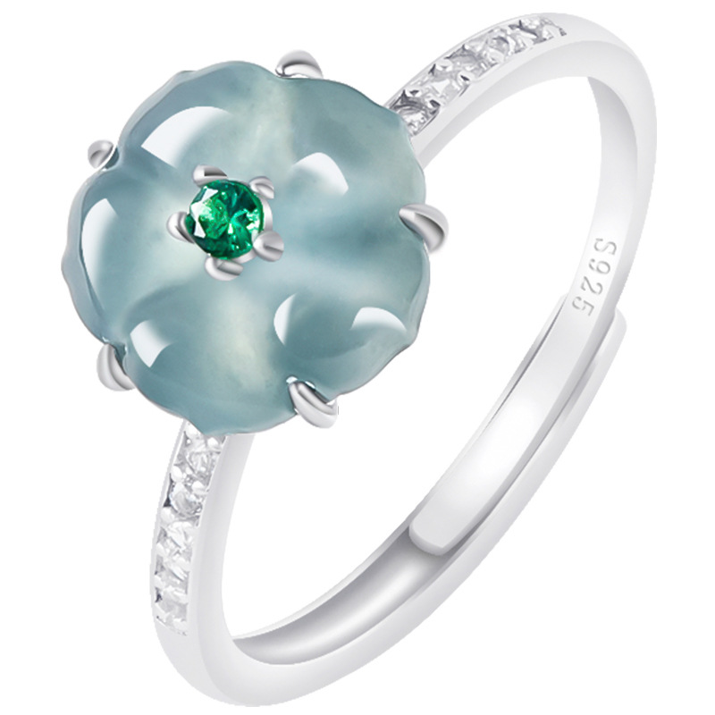 Blue Burmese Jadeite Flower Ri - Women'S Fashion ulasan dan harga