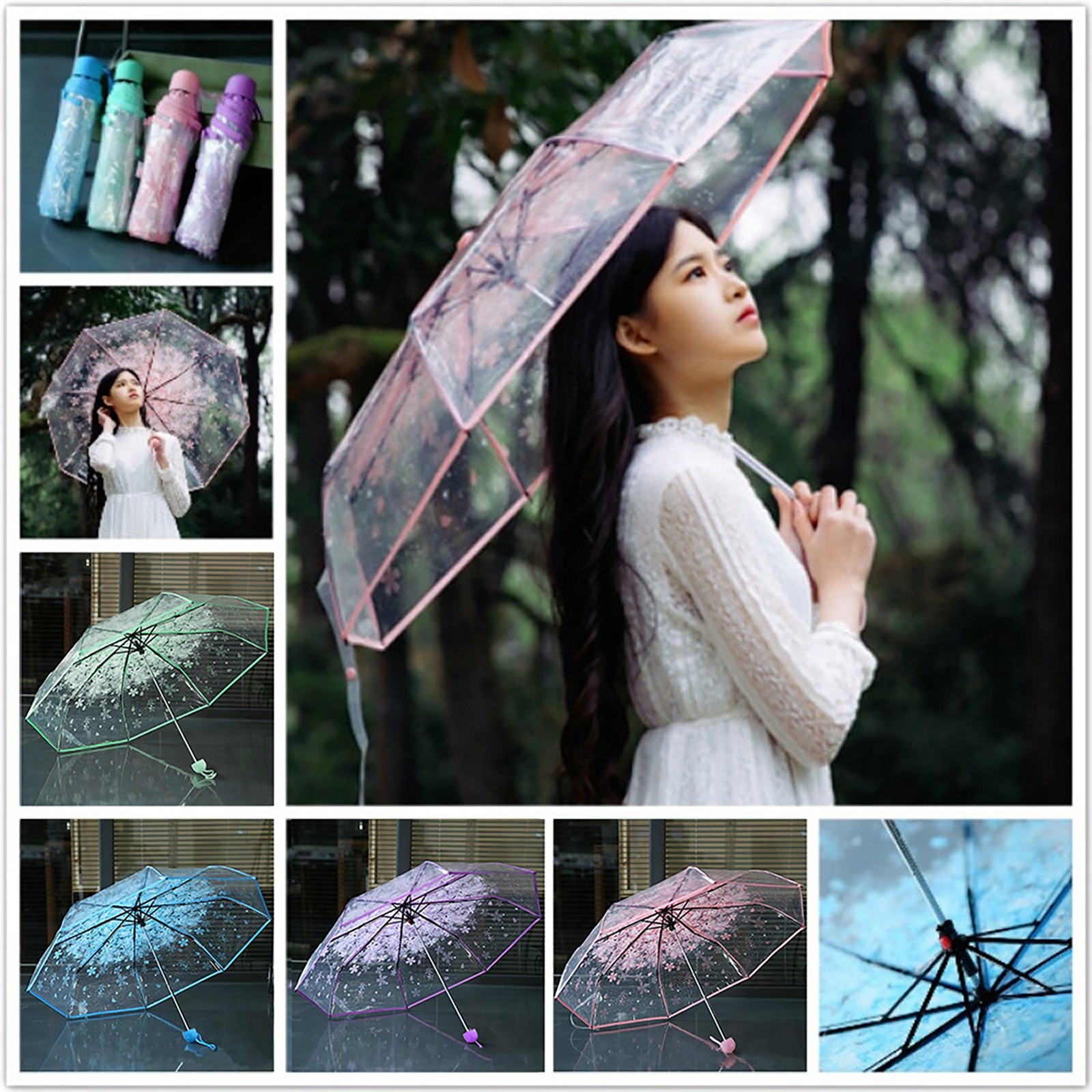 Sakura Transparent Folding Umb - Women'S Fashion Umbrella ulasan dan harga