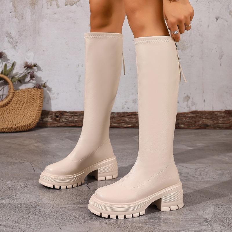 Fashion Platform Knee High Boo - Women'S Fashion Leather Boots ulasan dan harga