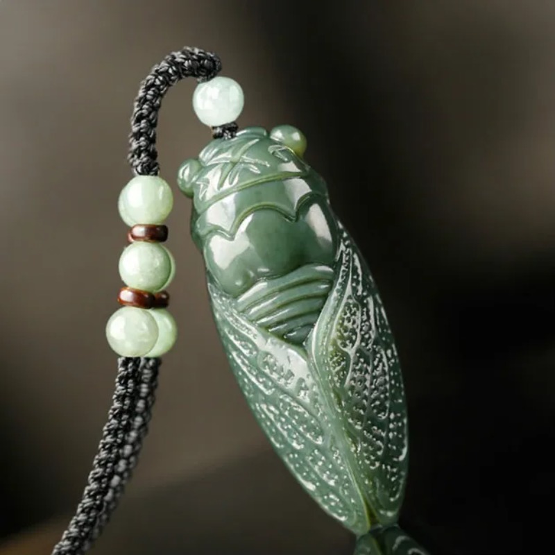 Natural Hetian Jade Cicada Pen - Women Fashion Jewellery ulasan dan harga