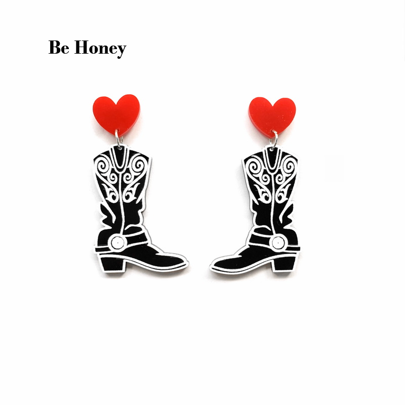 Fashion Black Cowboy Boots Wit - Women'S Fashion Wild West ulasan dan harga