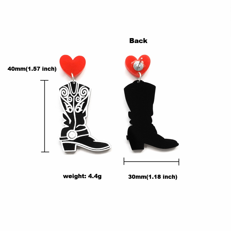 Fashion Black Cowboy Boots Wit - Women'S Fashion Wild West ulasan dan harga