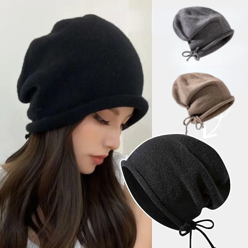 Knitted Bonnet Hoods Female Wi - Women'S Fashion Hats ulasan dan harga
