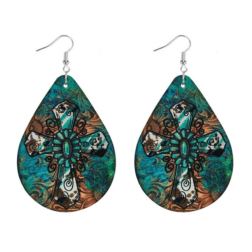 Wild West Teardrop Cross Earri - Women'S Fashion Wild West ulasan dan harga