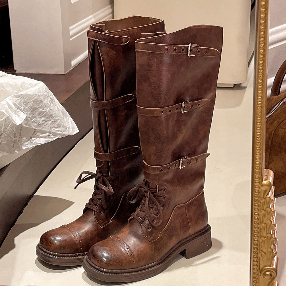 Women's Knee High Boots Vintag - Women'S Fashion Leather Boots ulasan dan harga