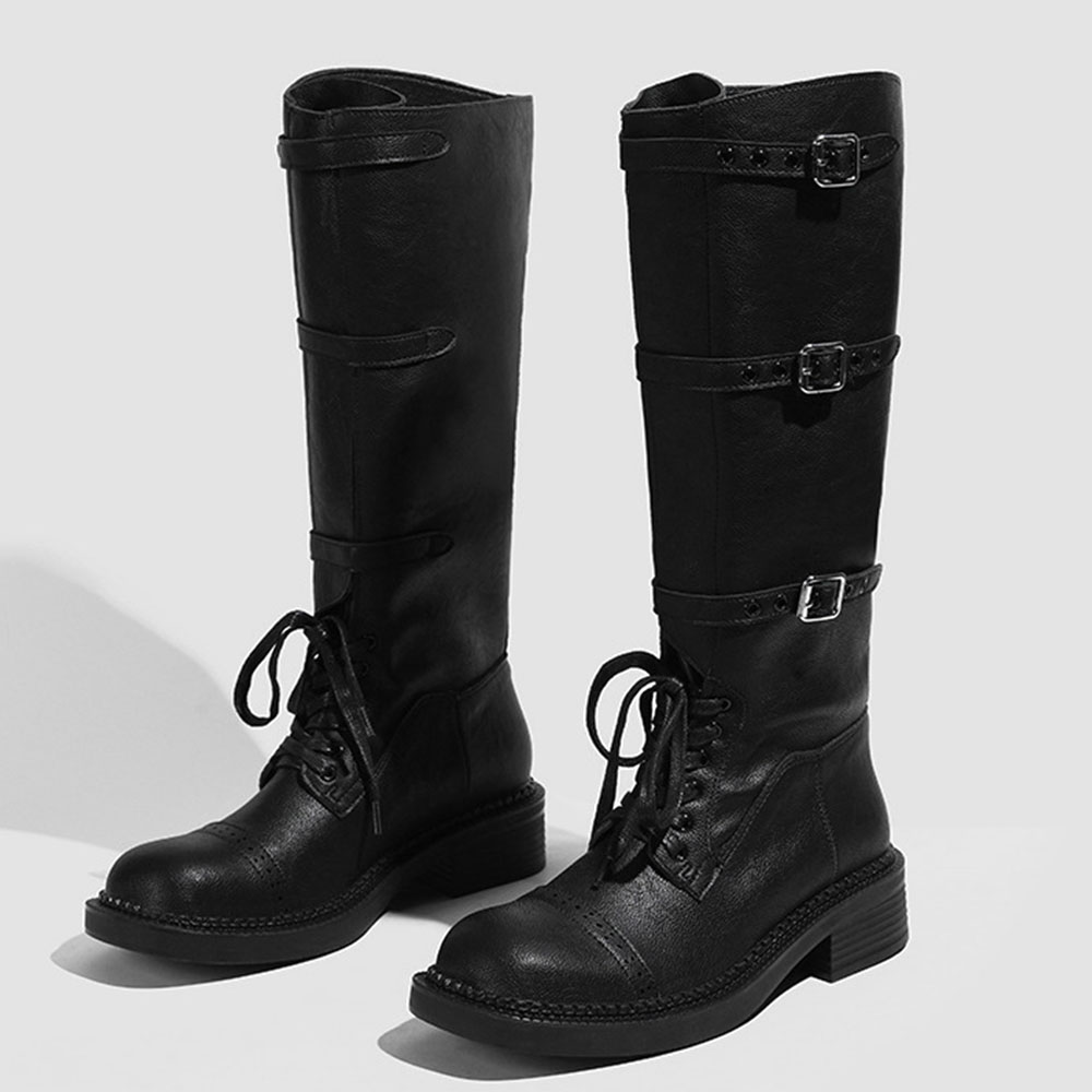 Women's Knee High Boots Vintag - Women'S Fashion Leather Boots ulasan dan harga