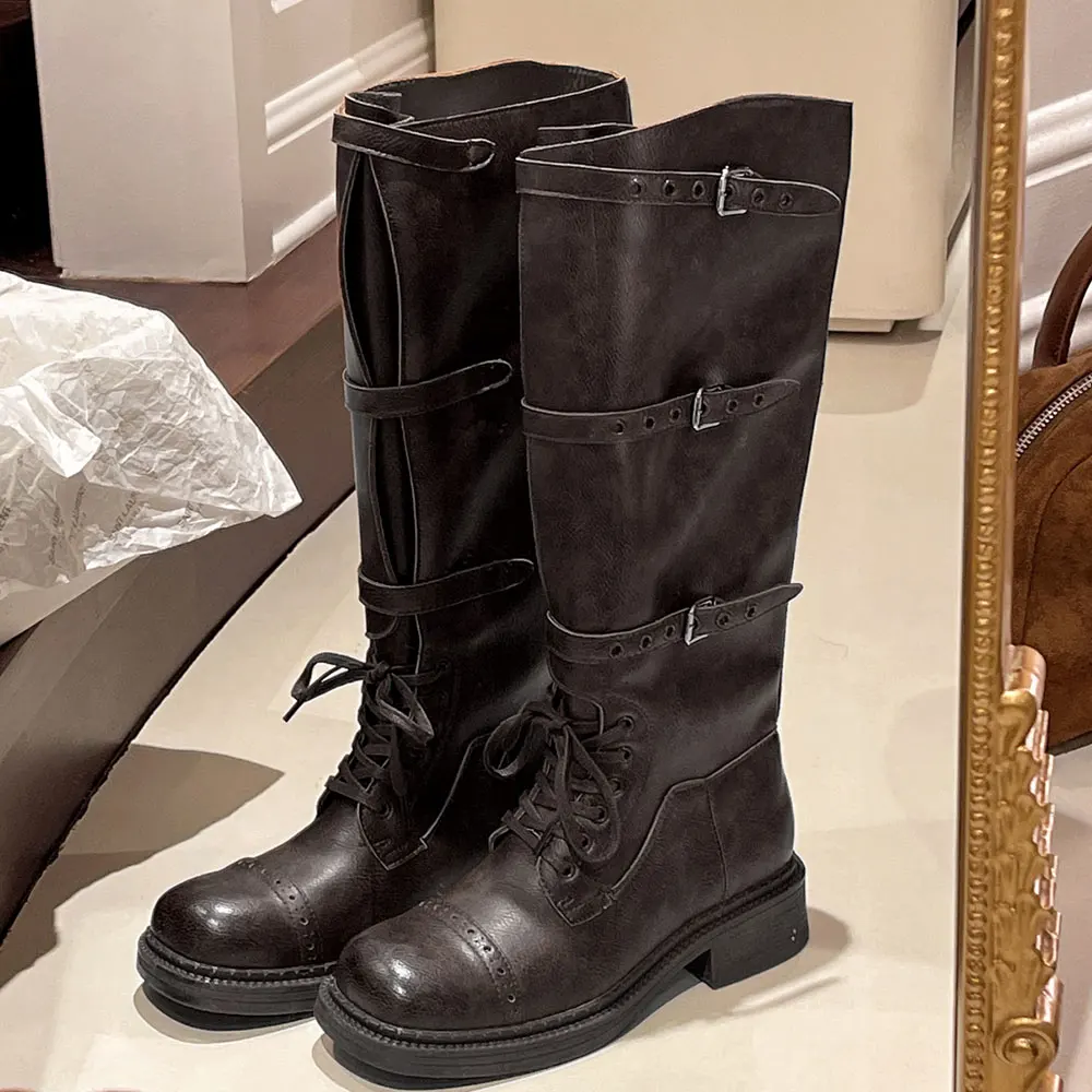 Women's Knee High Boots Vintag - Women'S Fashion Leather Boots ulasan dan harga