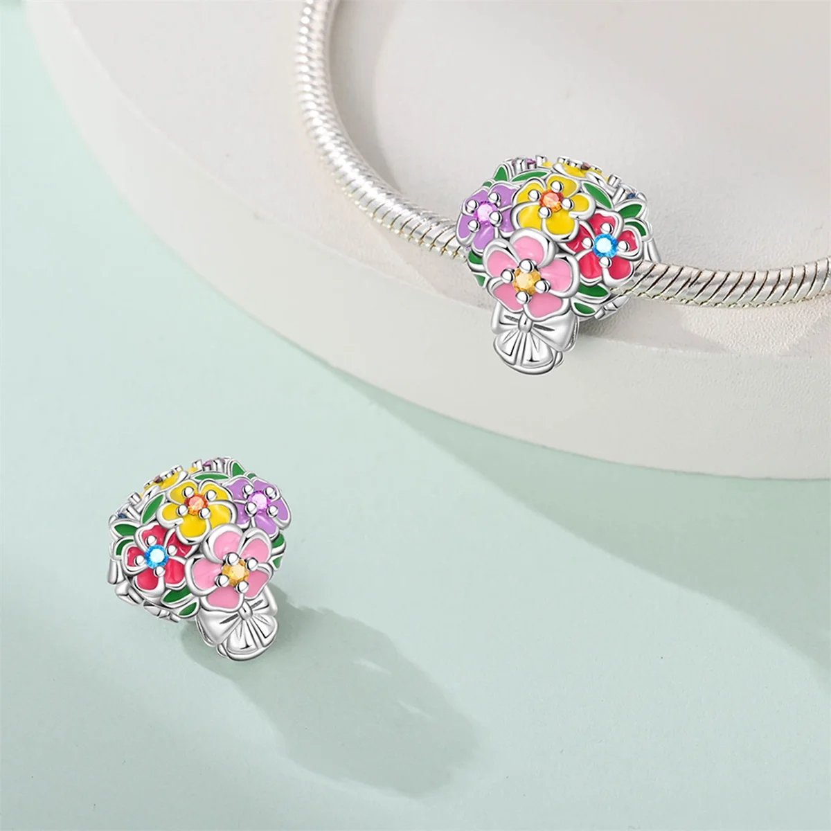 Silver-Plated Umbrella Charm B - Women'S Fashion Umbrella ulasan dan harga