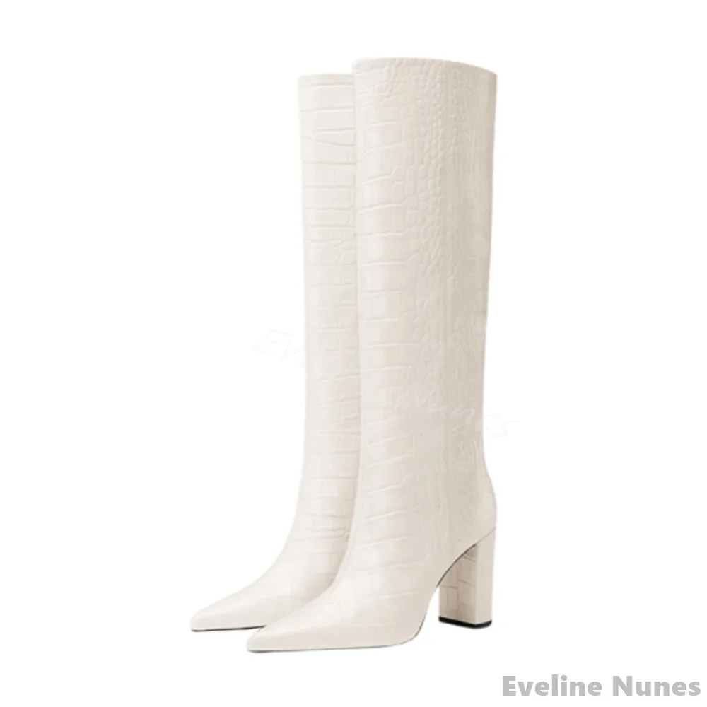 Luxury Crocodile Pattern Boots - Women'S Fashion Leather Boots ulasan dan harga