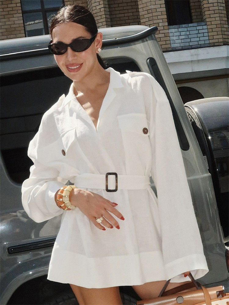 Tossy White Linen 2026 Summer  - Women'S Fashion Utility Belt ulasan dan harga