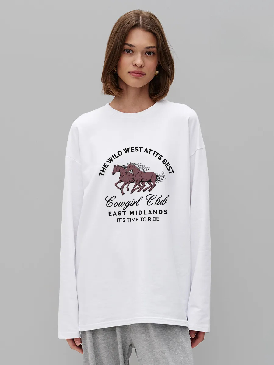 Women's 100% Cotton Long Sleev - Women'S Fashion Wild West ulasan dan harga