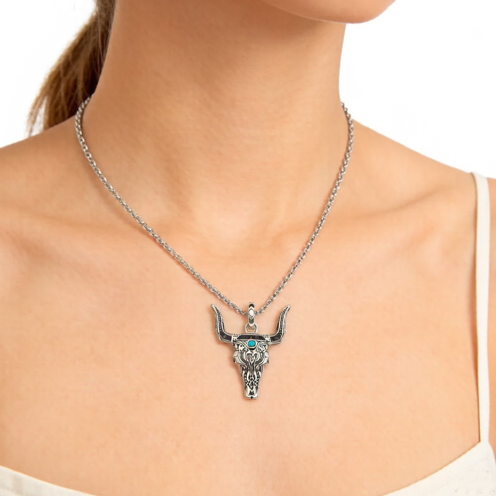 Pendant Bull Head Summer Fashi - Women'S Fashion Wild West ulasan dan harga