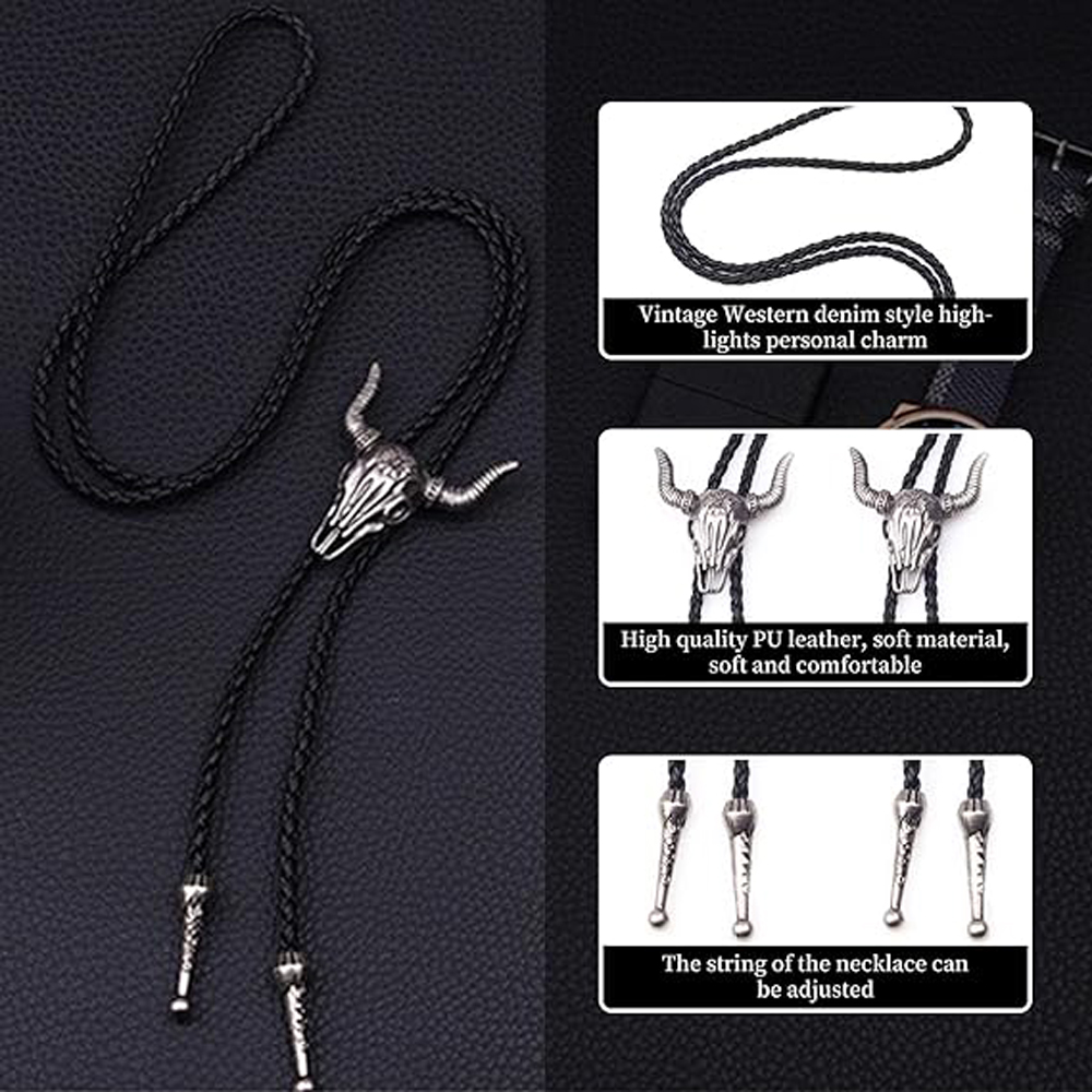 Mens Leather Necklace, Adjusta - Women'S Fashion Wild West ulasan dan harga