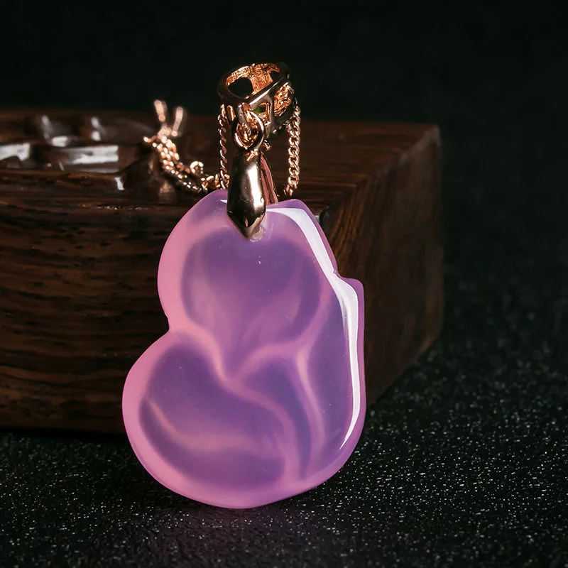 Natural Purple Agate Fox Penda - Women Fashion Jewellery ulasan dan harga