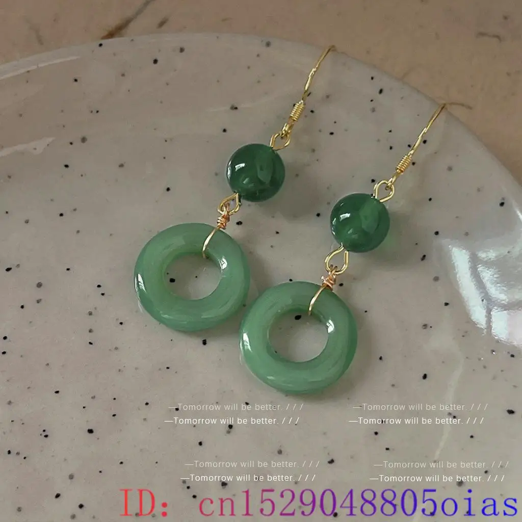 Green Real Jade Ring Earrings  - Women Fashion Jewellery ulasan dan harga