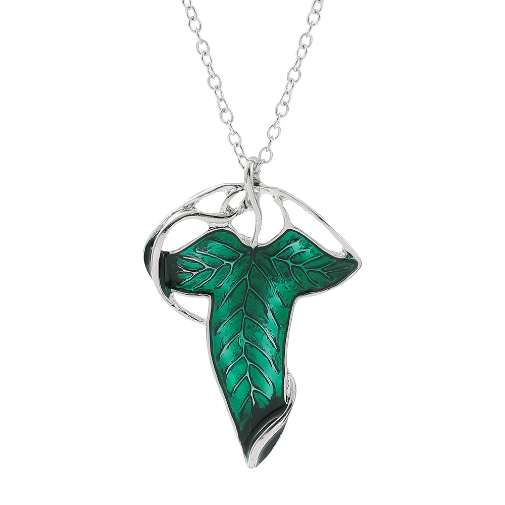 Vintage Green Leaf Pendant Nec - Women Fashion Jewellery ulasan dan harga