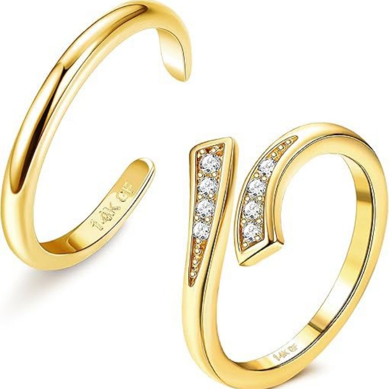 14K Gold-Plated Adjustable Zir - Women'S Fashion Rings Gold ulasan dan harga