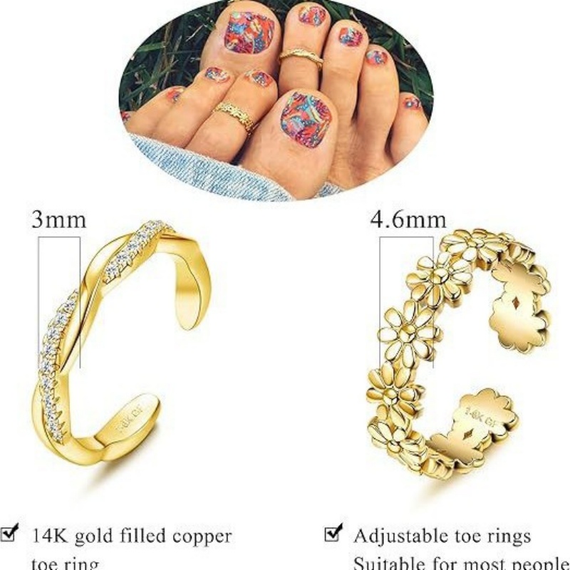 14K Gold-Plated Adjustable Zir - Women'S Fashion Rings Gold ulasan dan harga