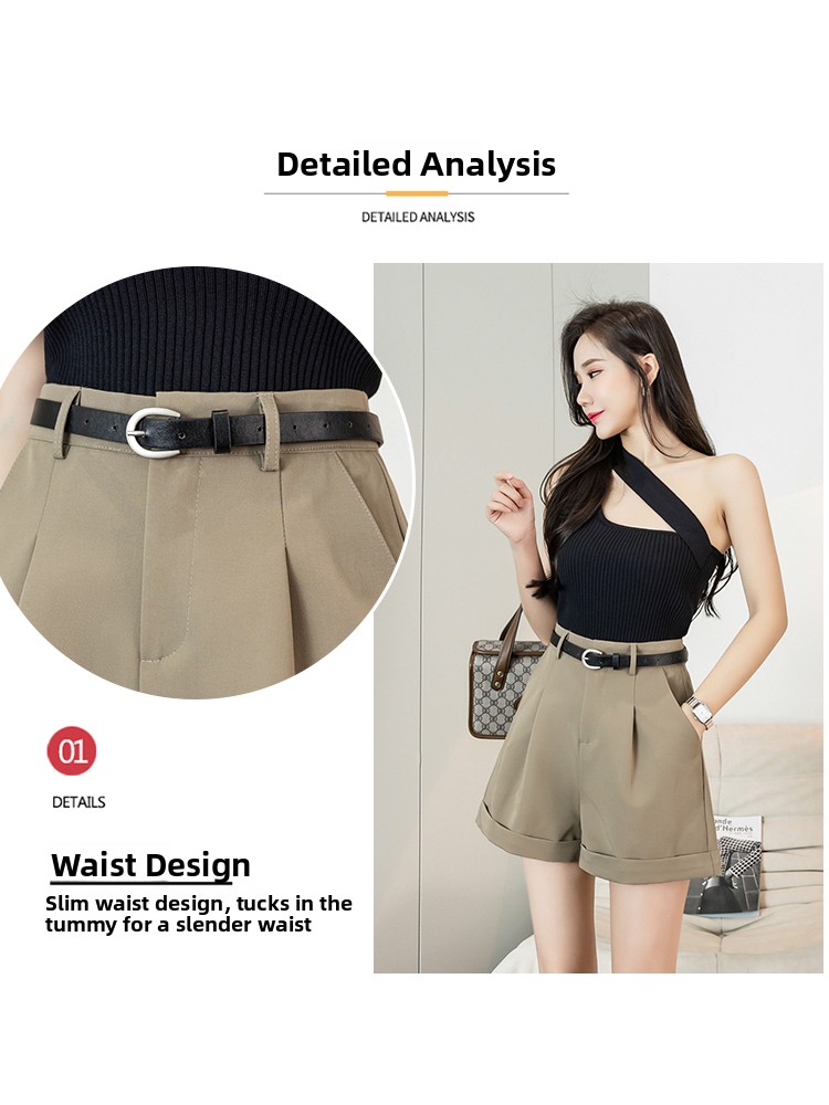 High Waist Wide Leg Short Pant - Women'S Fashion Utility Pants ulasan dan harga