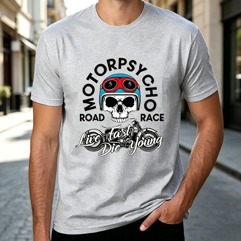 Motopsyco Biker Skull T Shirt  - Women Fashion Quotes ulasan dan harga