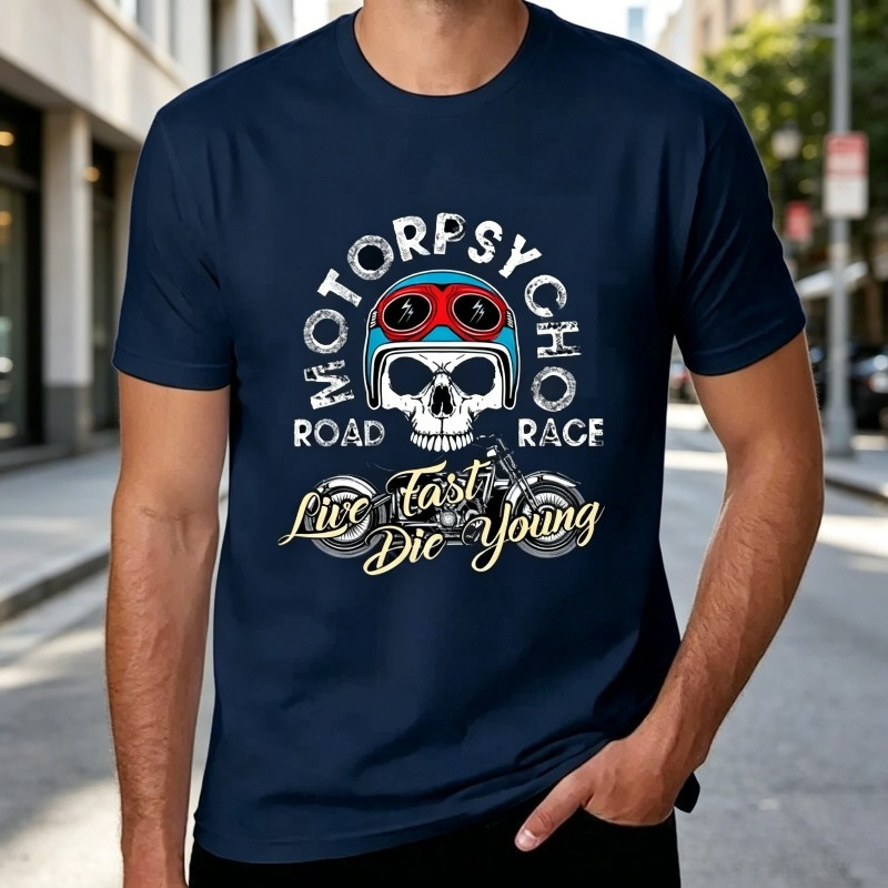 Motopsyco Biker Skull T Shirt  - Women Fashion Quotes ulasan dan harga