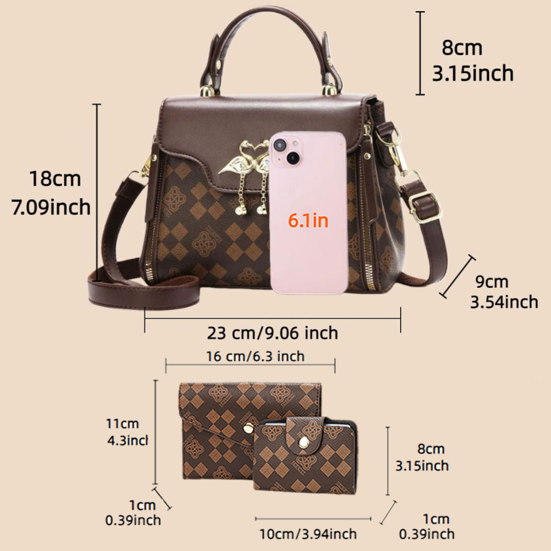 3-piece women's bag set, light - Crossbody Bag Women ulasan dan harga