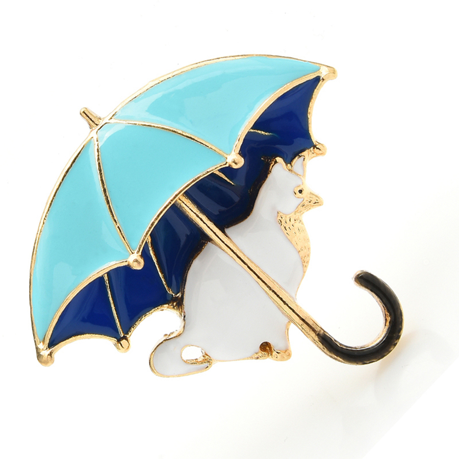 Cute Cat Under Umbrella Brooch - Women'S Fashion Umbrella ulasan dan harga