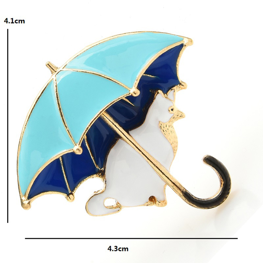 Cute Cat Under Umbrella Brooch - Women'S Fashion Umbrella ulasan dan harga