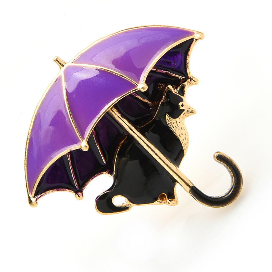 Cute Cat Under Umbrella Brooch - Women'S Fashion Umbrella ulasan dan harga