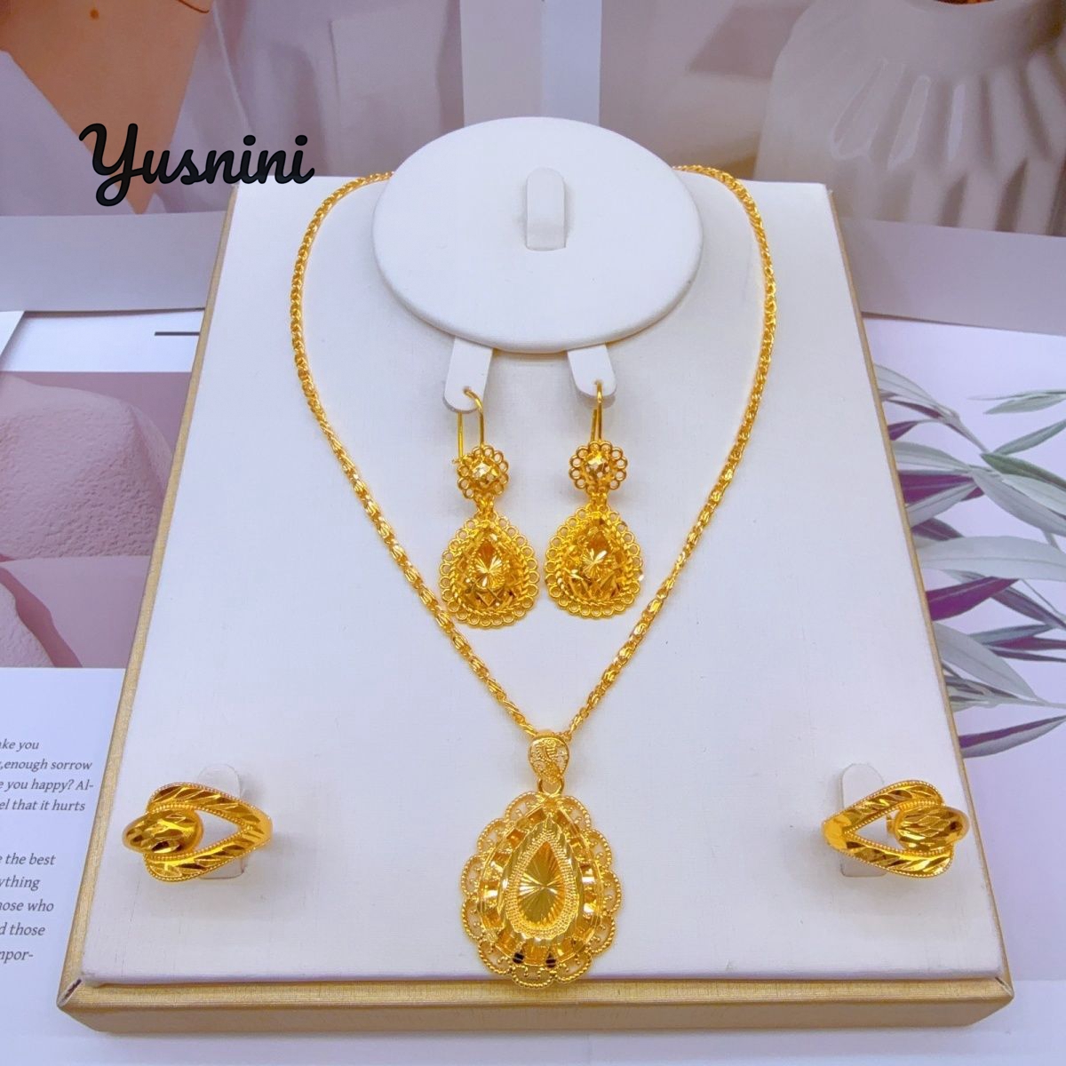 Fashion European Dubai 24K Gol - Women'S Fashion Rings Gold ulasan dan harga