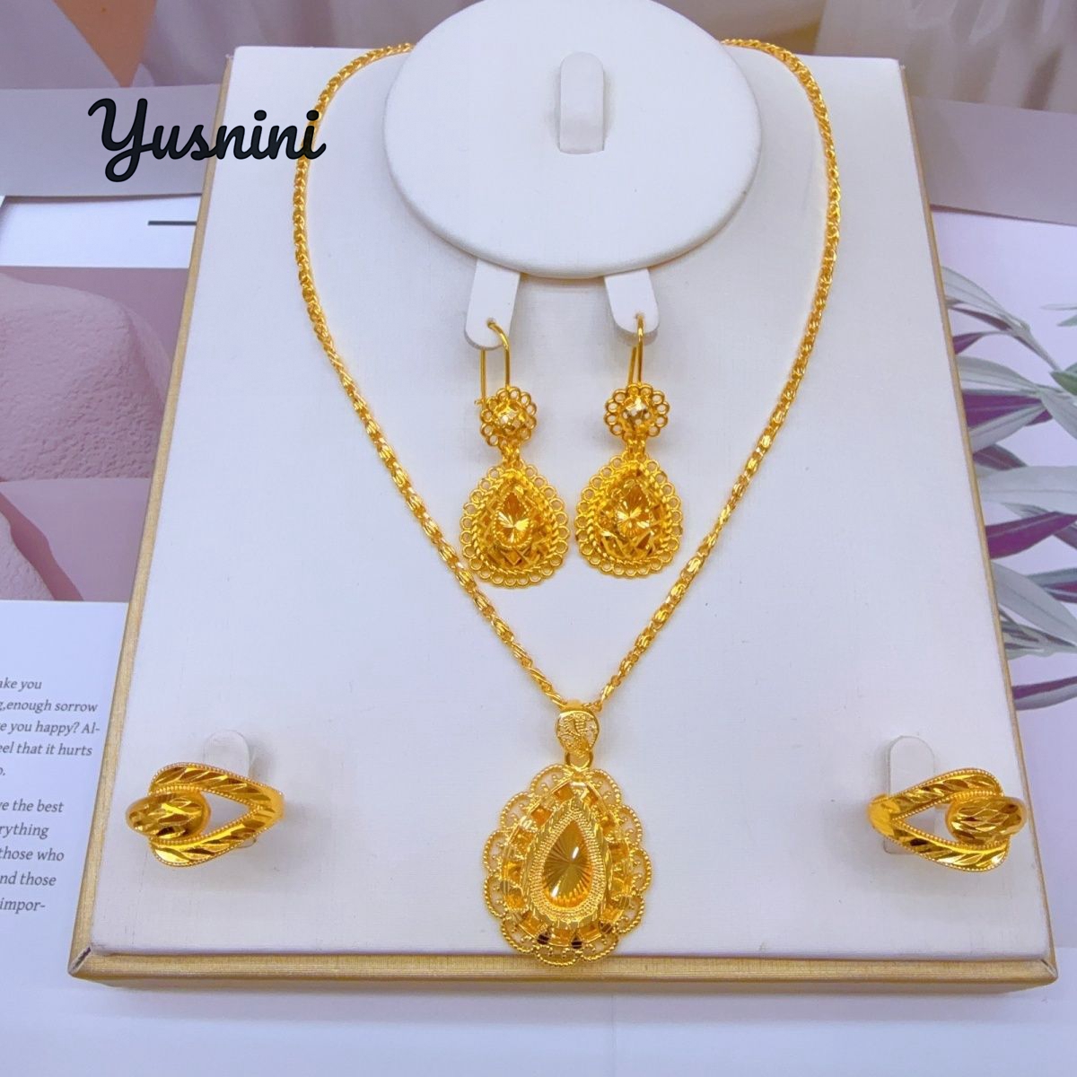 Fashion European Dubai 24K Gol - Women'S Fashion Rings Gold ulasan dan harga