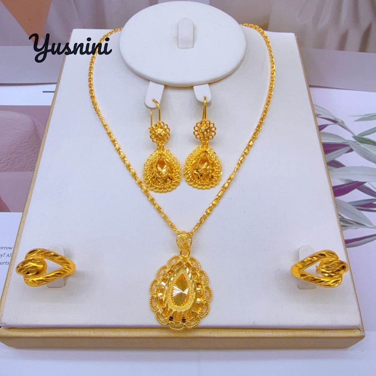Fashion European Dubai 24K Gol - Women'S Fashion Rings Gold ulasan dan harga