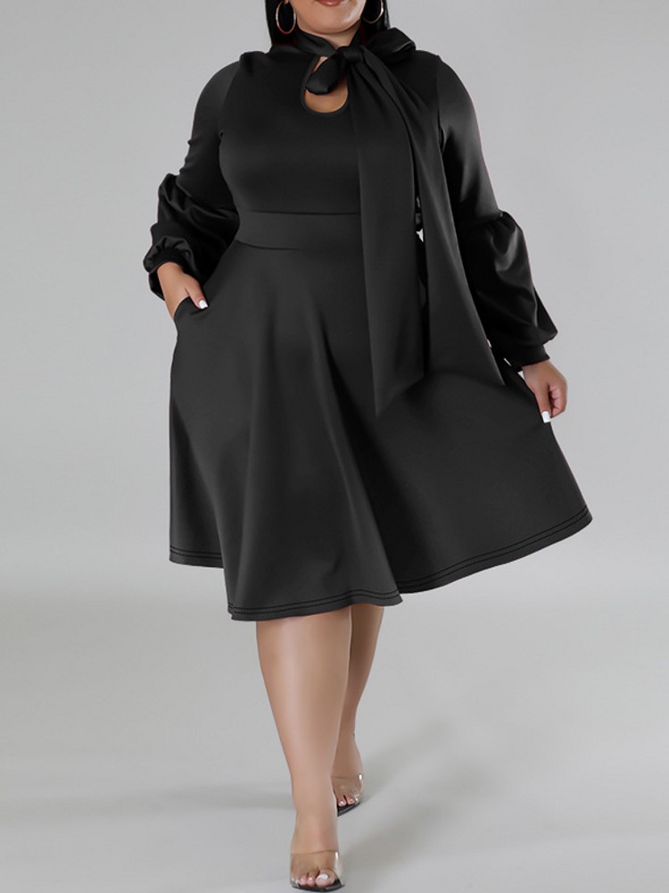 XL-5XL Plus Size Elegant Midi  - Xl Women'S Fashion ulasan dan harga