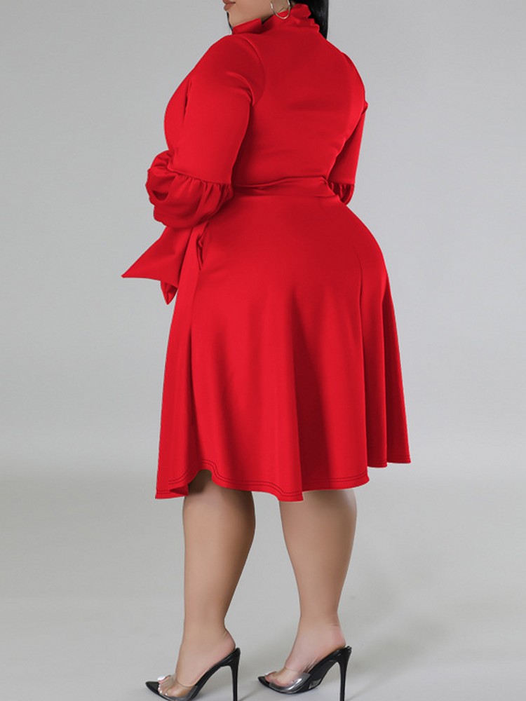 XL-5XL Plus Size Elegant Midi  - Xl Women'S Fashion ulasan dan harga