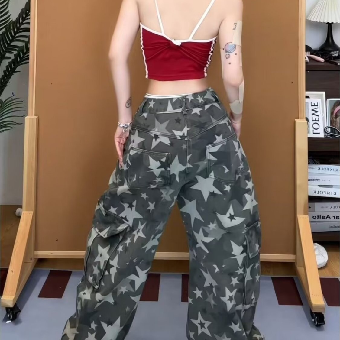 Women's Camo Cargo Pants High  - Women'S Fashion Utility Pants ulasan dan harga