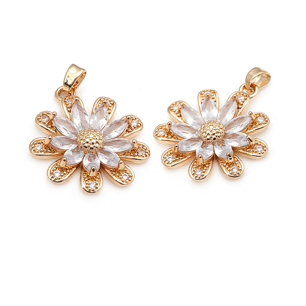 18K Gold Color Brass Sunflower - Women Fashion Jewellery ulasan dan harga