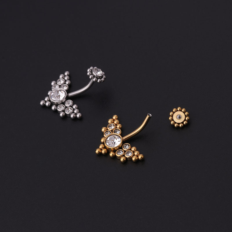 Zircon Golden Belly Button Rin - Women'S Fashion Rings Gold ulasan dan harga