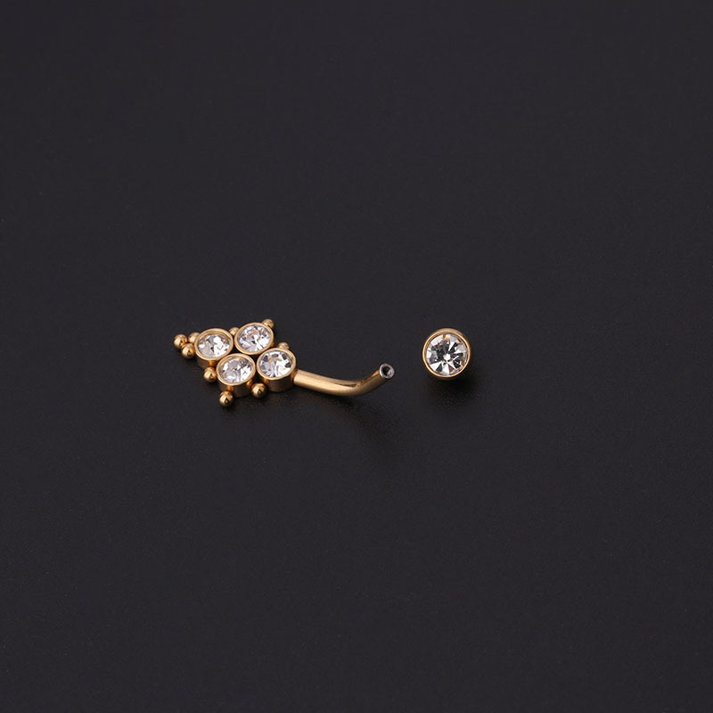 Zircon Golden Belly Button Rin - Women'S Fashion Rings Gold ulasan dan harga