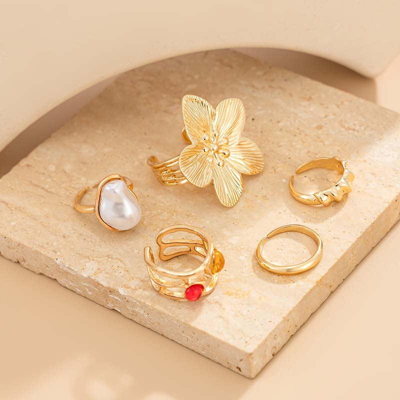 Adjustable Toe Ring Set Gold S - Women'S Fashion Rings Gold ulasan dan harga