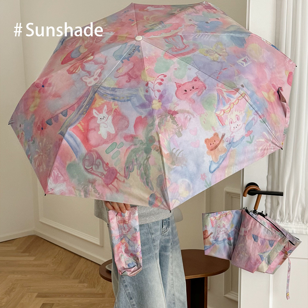 Manual Folding Fashion Print U - Women'S Fashion Umbrella ulasan dan harga