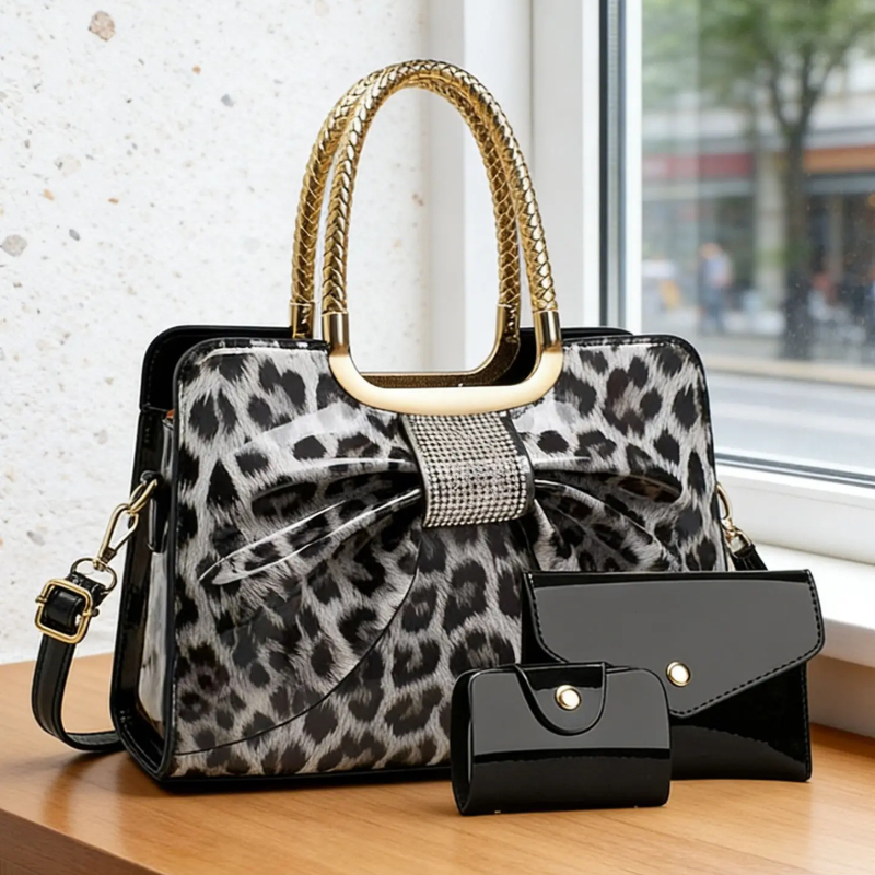 Butterfly Knot Leopard Print W - Crossbody Bag Women ulasan dan harga